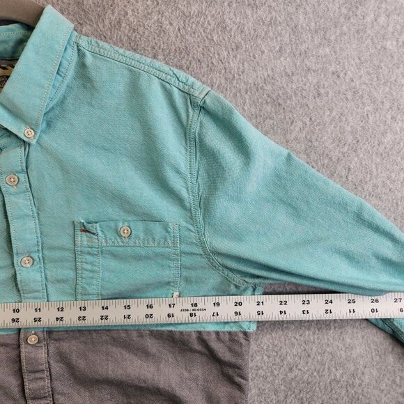 Vans Off the Wall Shirt Mens Large Blue Gray Colorblock Retro Skateboarding - Picture 11 of 15